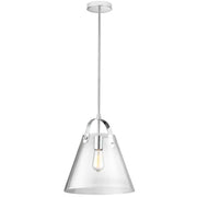 Dainolite 1 Light Incandescent Pendant Polished Chrome Finish with Clear Glass