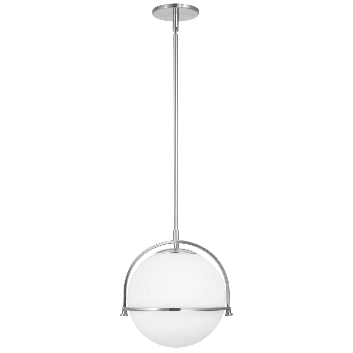 Dainolite 1 Light Incandescent Pendant Polished Chrome with White Opal Glass