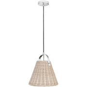 Dainolite 1 Light Incandescent Pendant Polished Chrome with Wicker Shade