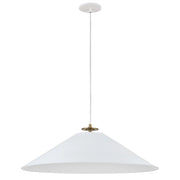 Dainolite 1 Light Incandescent Pendant, Aged Brass and Matte White