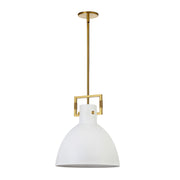 Dainolite 1 Light Incandescent Pendant, Aged Brass w/ MW Metal Shade