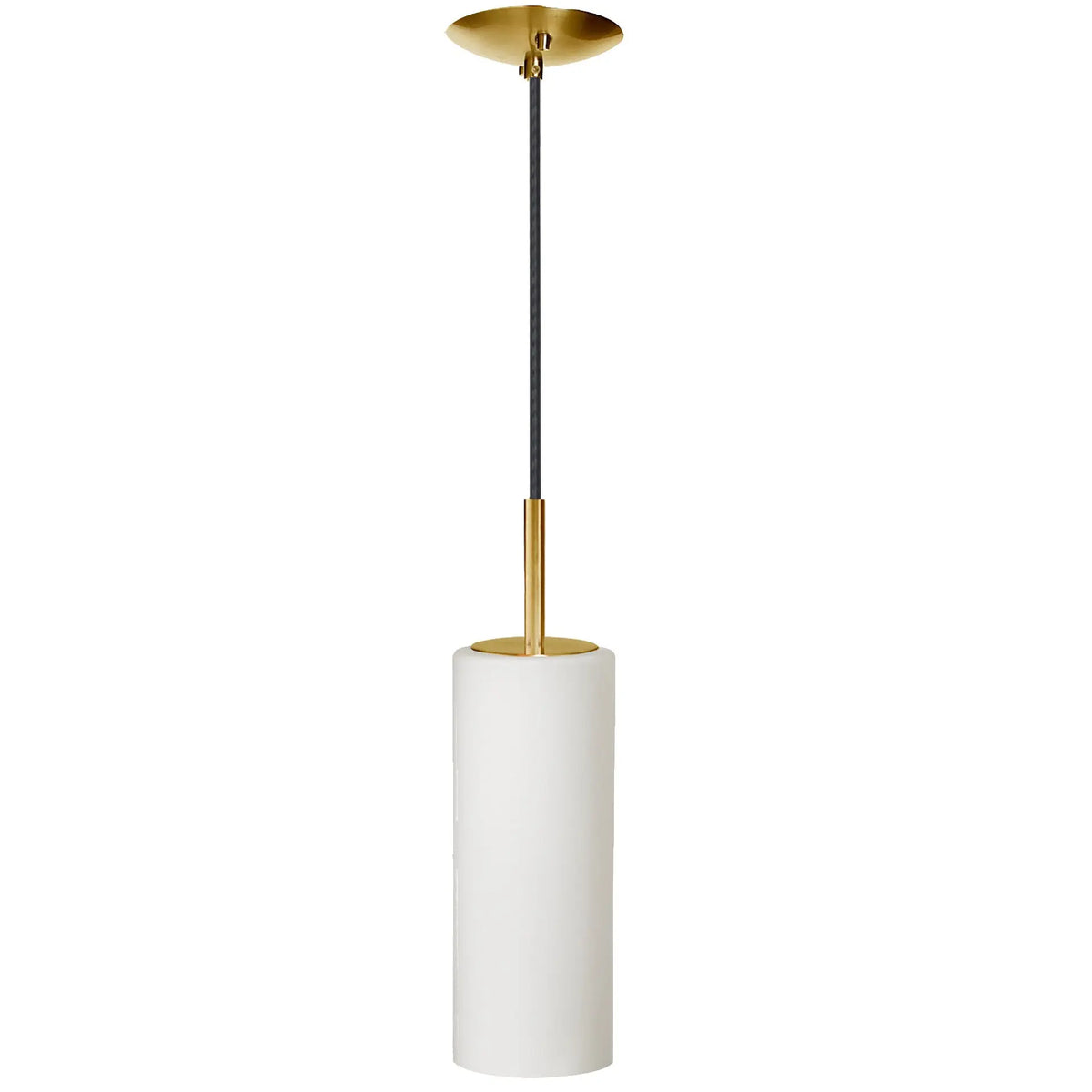 Dainolite 1 Light Incandescent Pendant, Aged Brass with White Glass