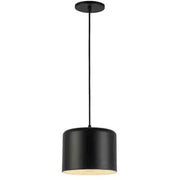Dainolite 1 Light Incandescent Pendant, Matte Black Shade