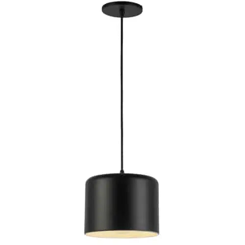 Dainolite 1 Light Incandescent Pendant, Matte Black Shade