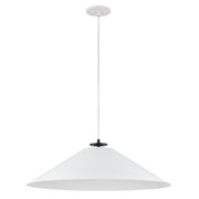 Dainolite 1 Light Incandescent Pendant, Matte Black and Matte White