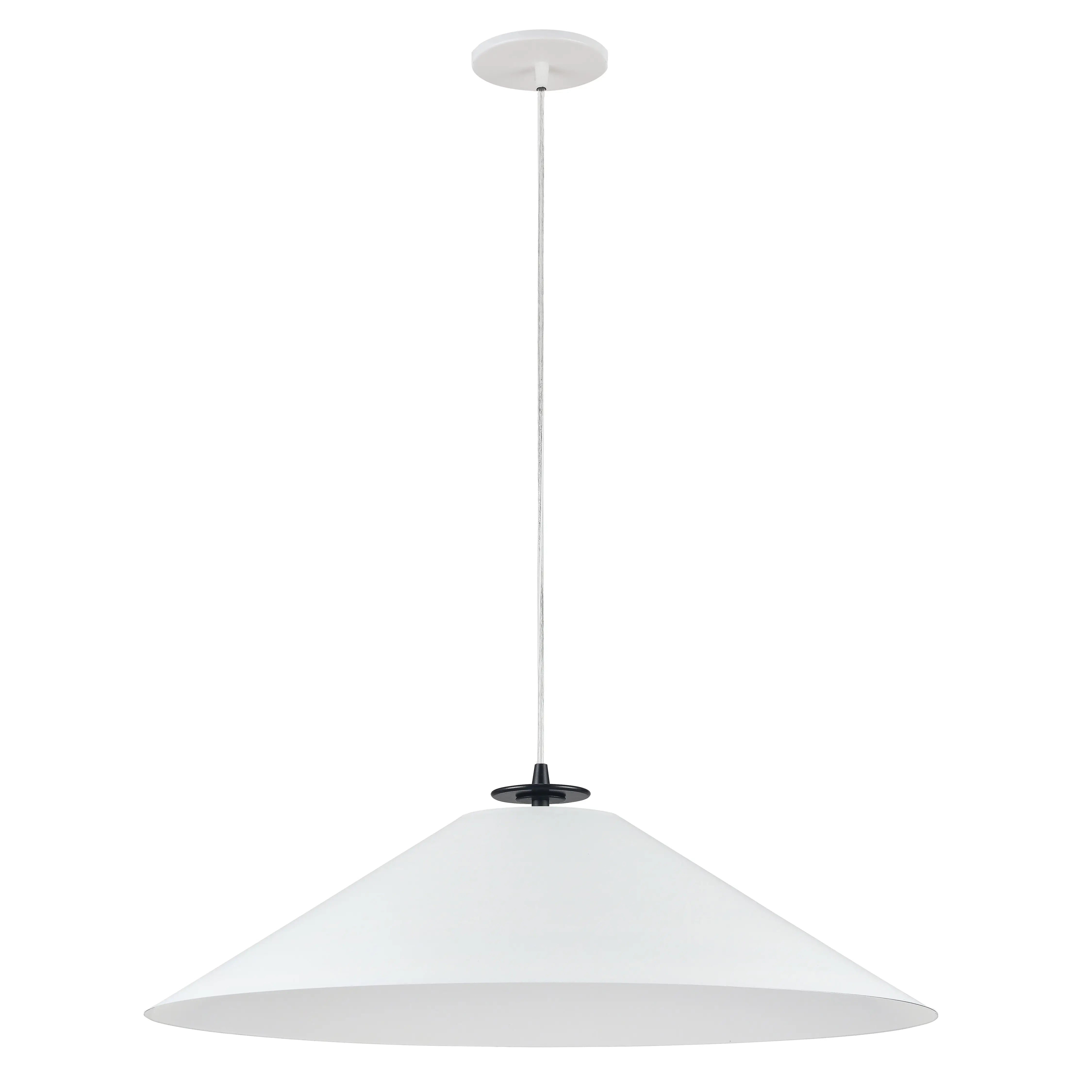 Dainolite 1 Light Incandescent Pendant, Matte Black and Matte White