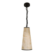 Dainolite 1 Light Incandescent Pendant, Matte Black w/Marble Alabaster Shade