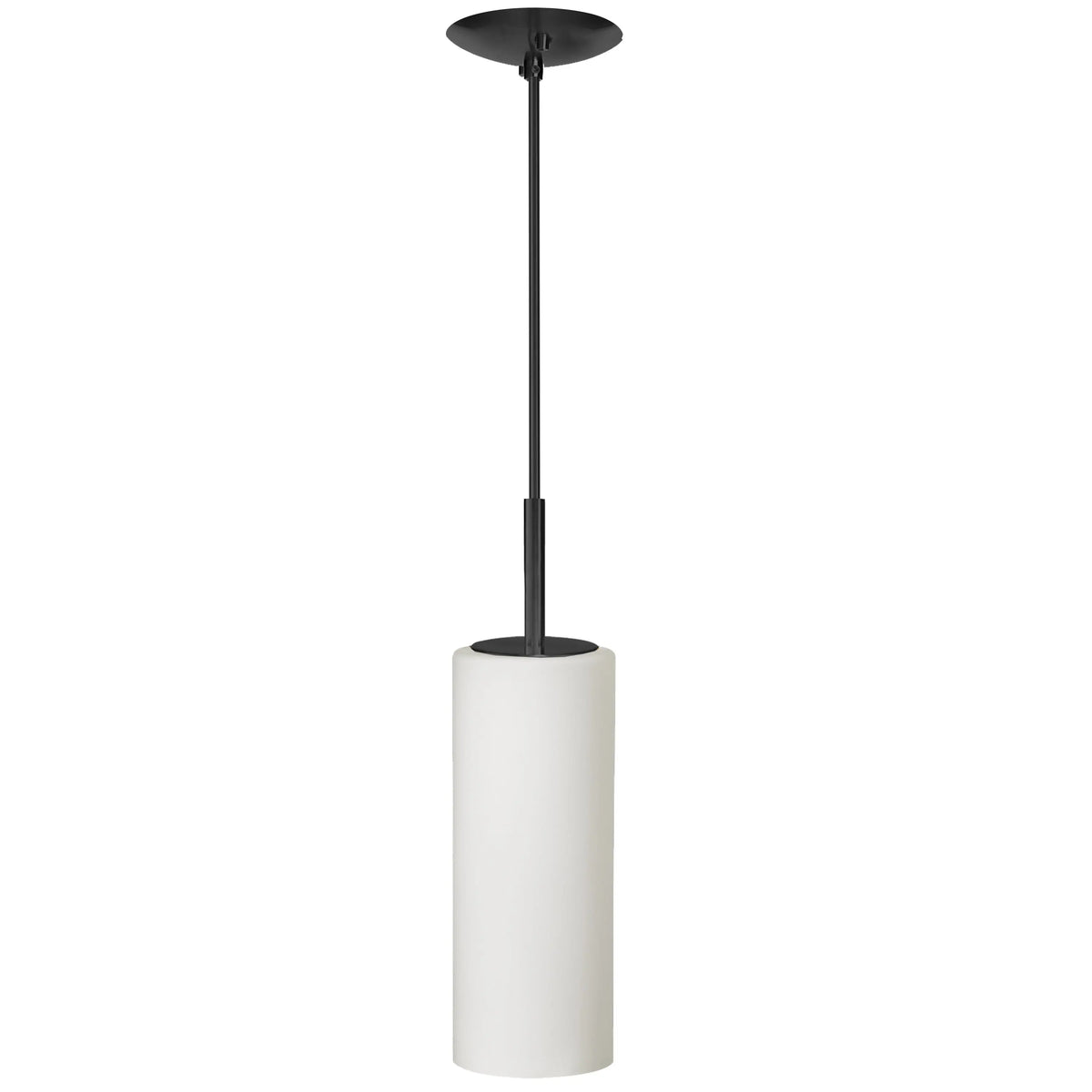 Dainolite 1 Light Incandescent Pendant, Matte Black with White Glass