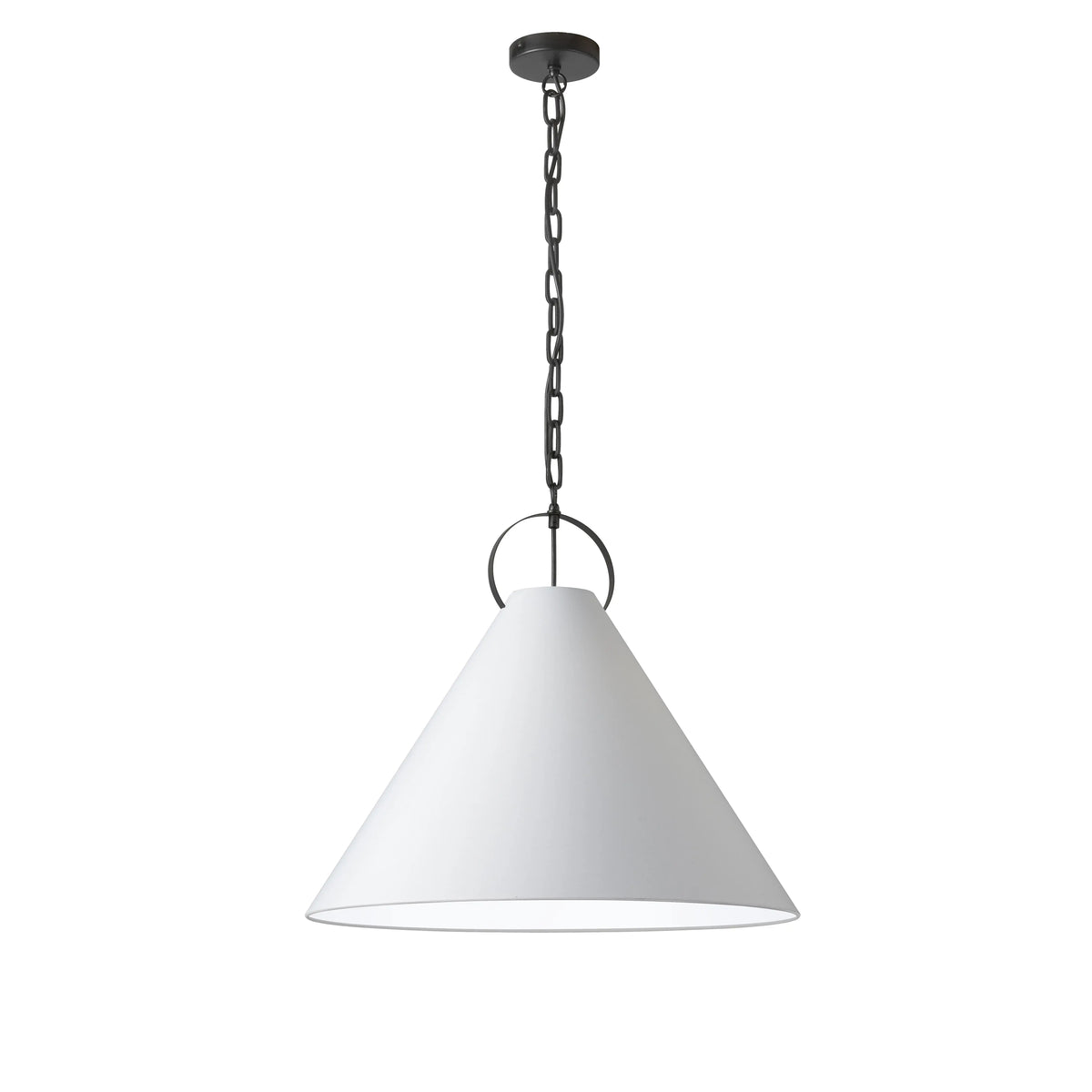Dainolite 1 Light Incandescent Pendant, Matte Black with White Shade