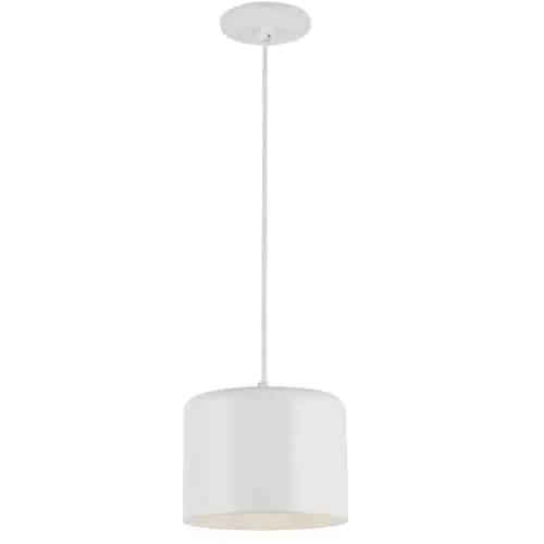 Dainolite 1 Light Incandescent Pendant, Matte White Shade
