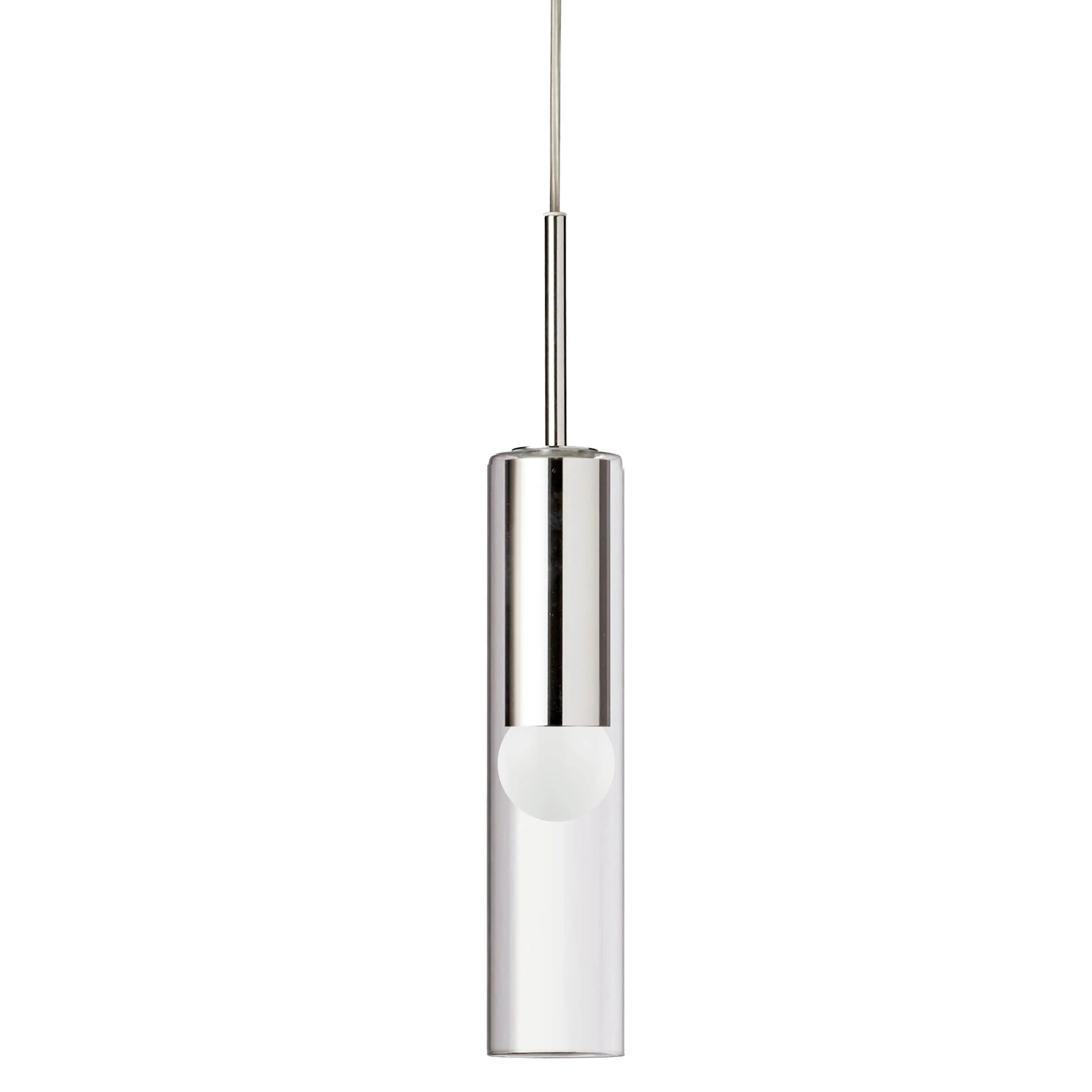 Dainolite 1 Light Incandescent Pendant, Polished Chrome with Clear Glass