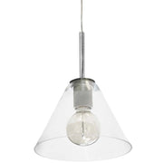 Dainolite 1 Light Incandescent Pendant, Satin Chrome with Clear Glass
