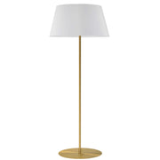 Dainolite 1 Light Incandescent Round Base Floor Lamp Aged Brass with White Shade
