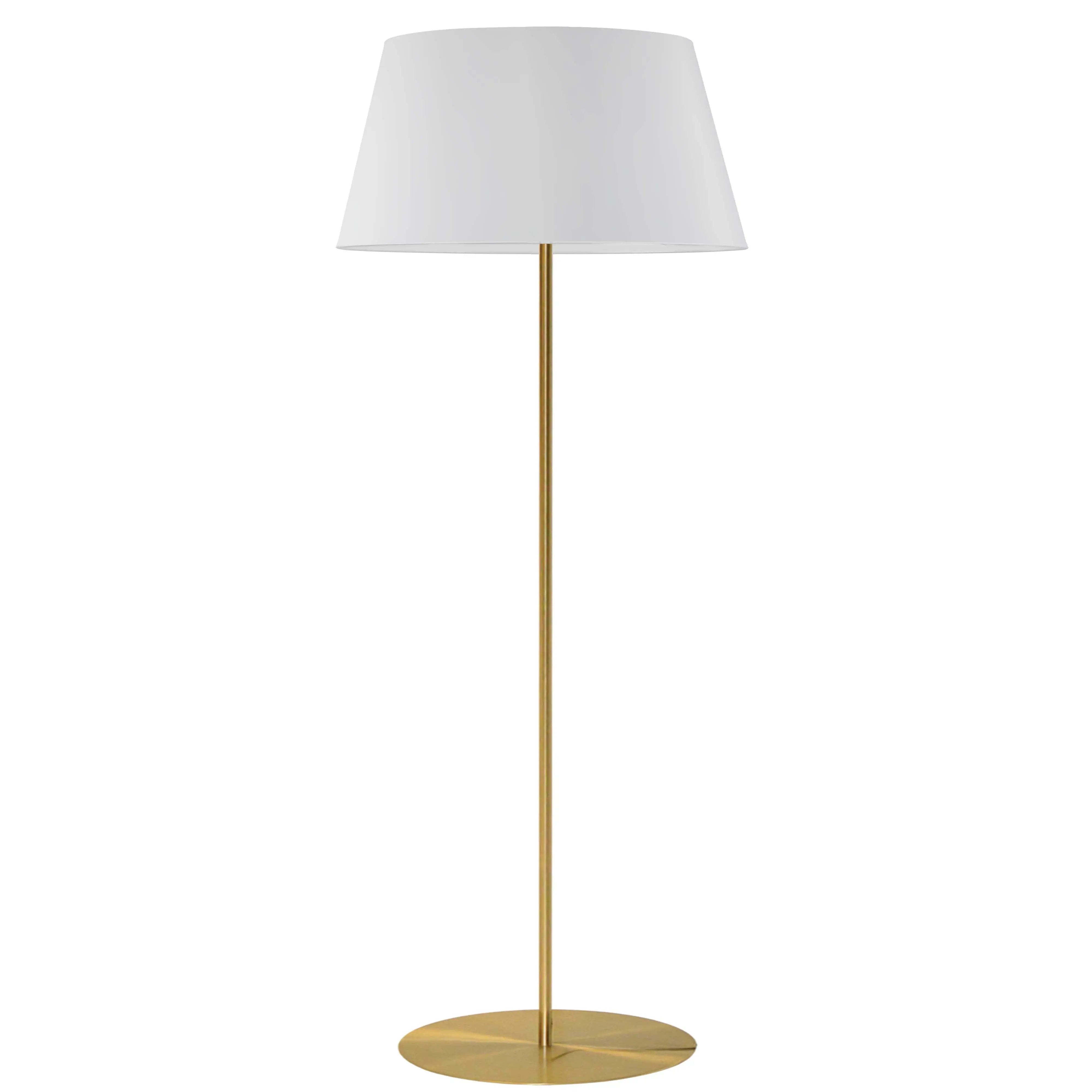 Dainolite 1 Light Incandescent Round Base Floor Lamp Aged Brass with White Shade