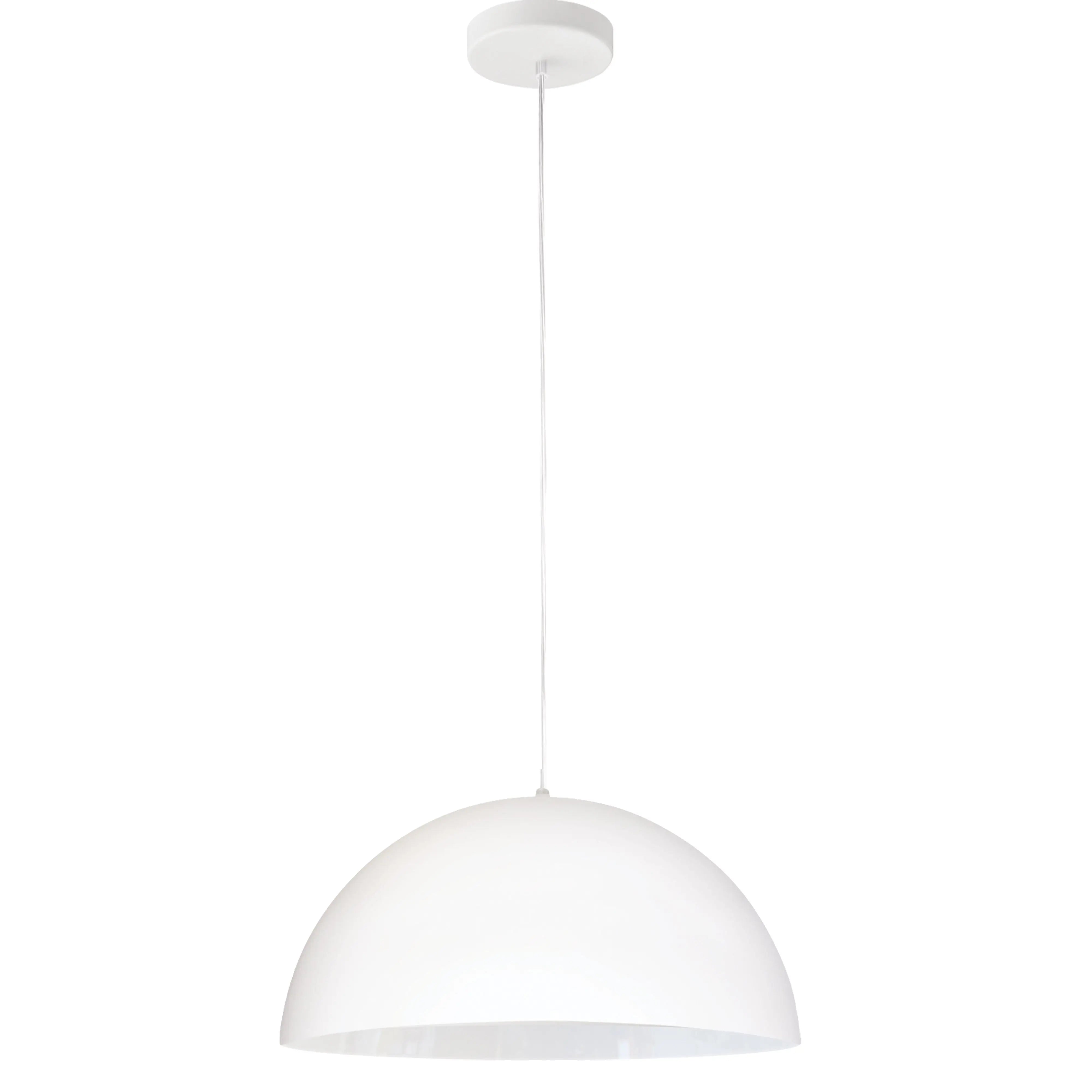 Dainolite 1 Light Incandescent Small Dome Pendant, Matte White
