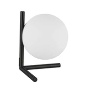 Dainolite 1 Light Incandescent Table Lamp, Matte Black w/ Opal Glass