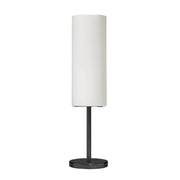 Dainolite 1 Light Incandescent Table Lamp, Matte Black with White Glass