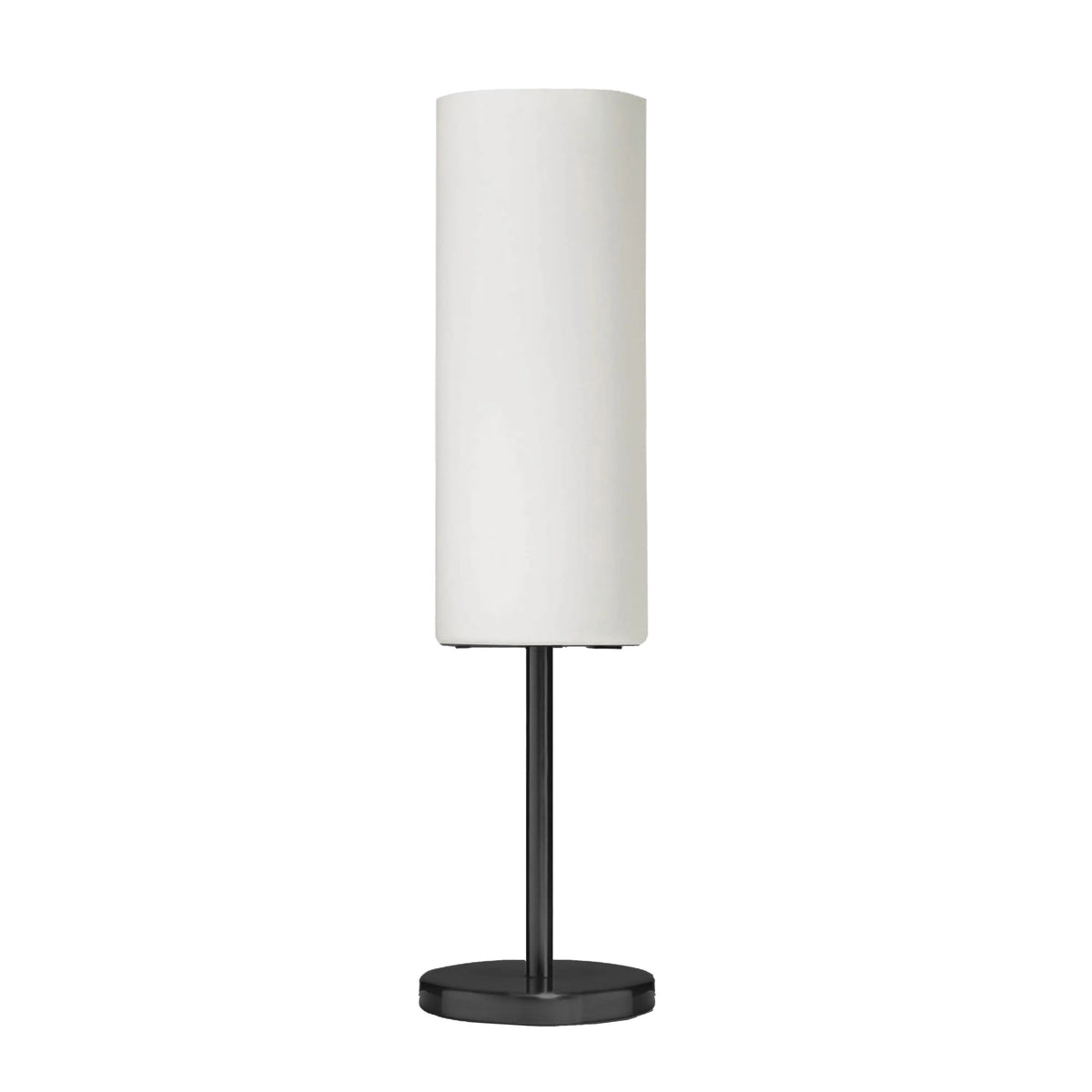 Dainolite 1 Light Incandescent Table Lamp, Matte Black with White Glass