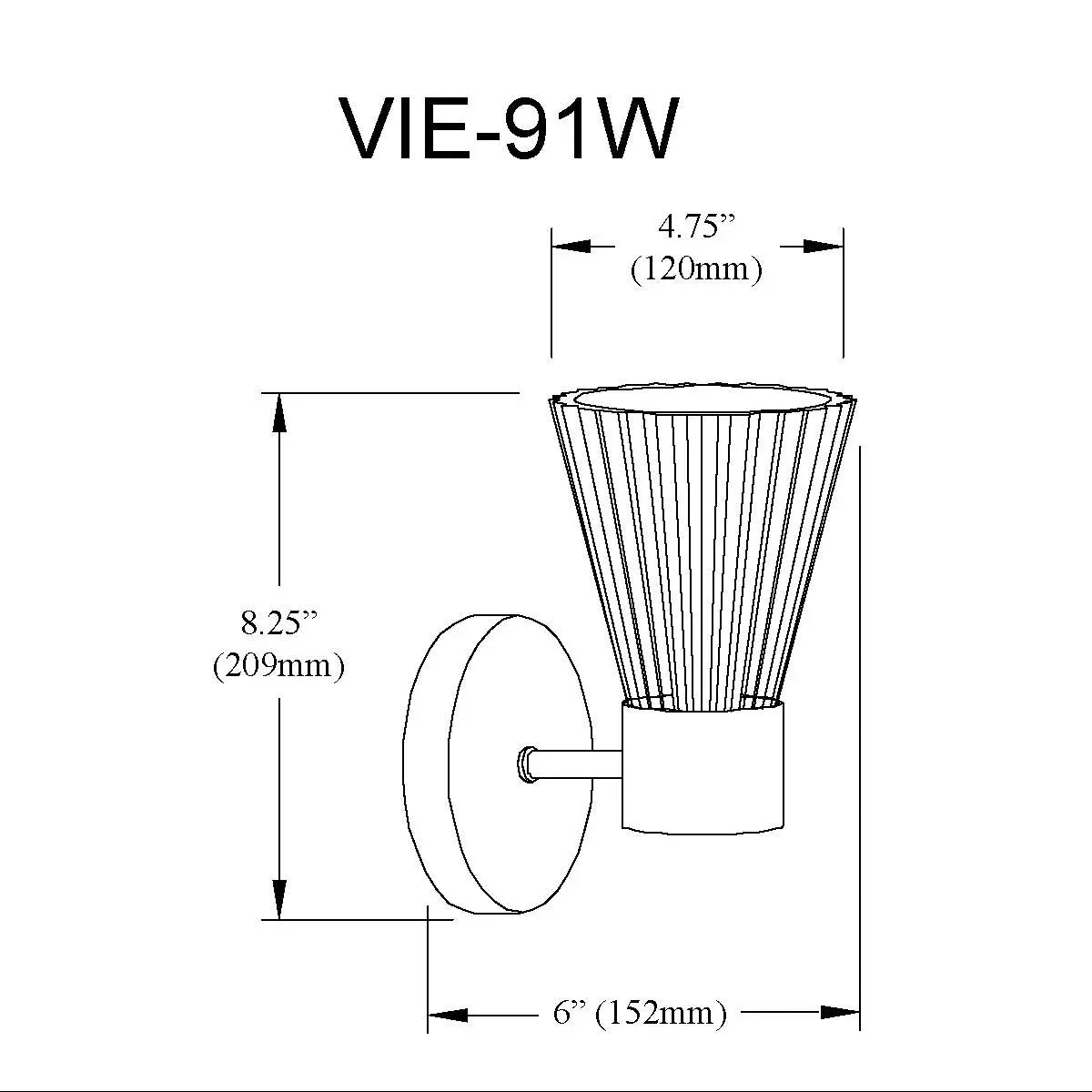 Dainolite 1 Light Incandescent Wall Satin Chrome Polished Chrome with Clear Ribbed Glass