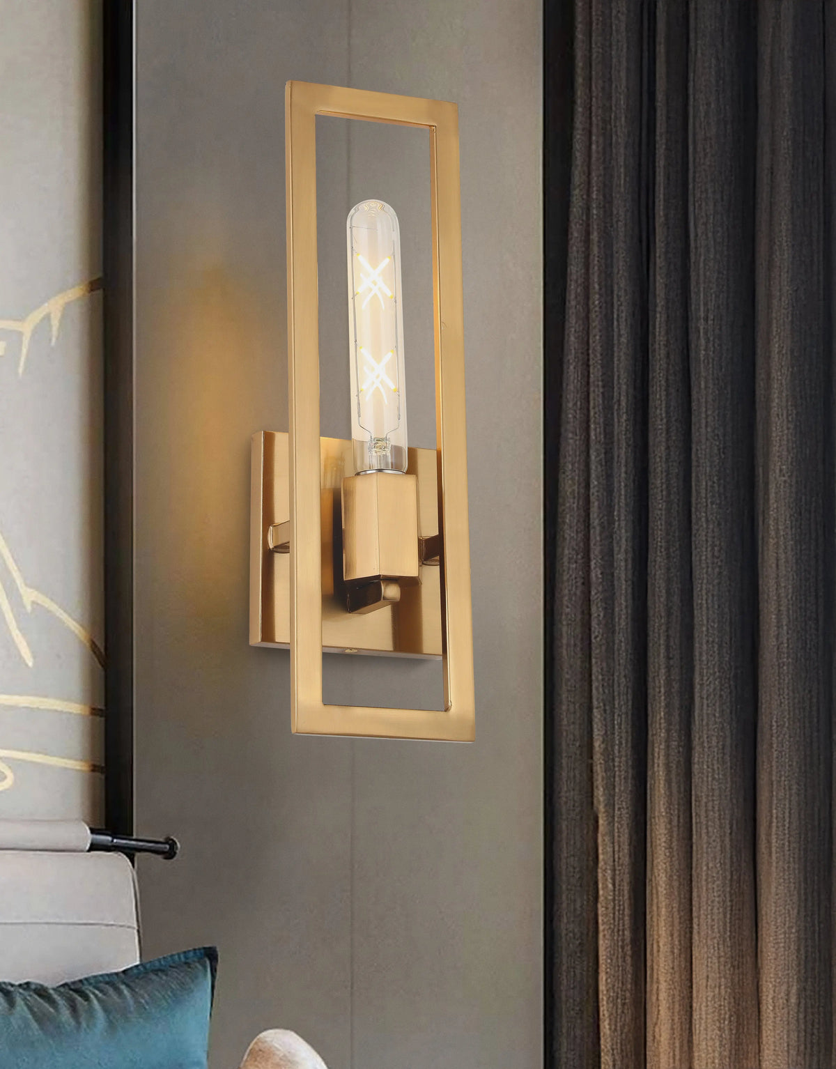 Dainolite 1 Light Incandescent Wall Sconce, Aged Brass