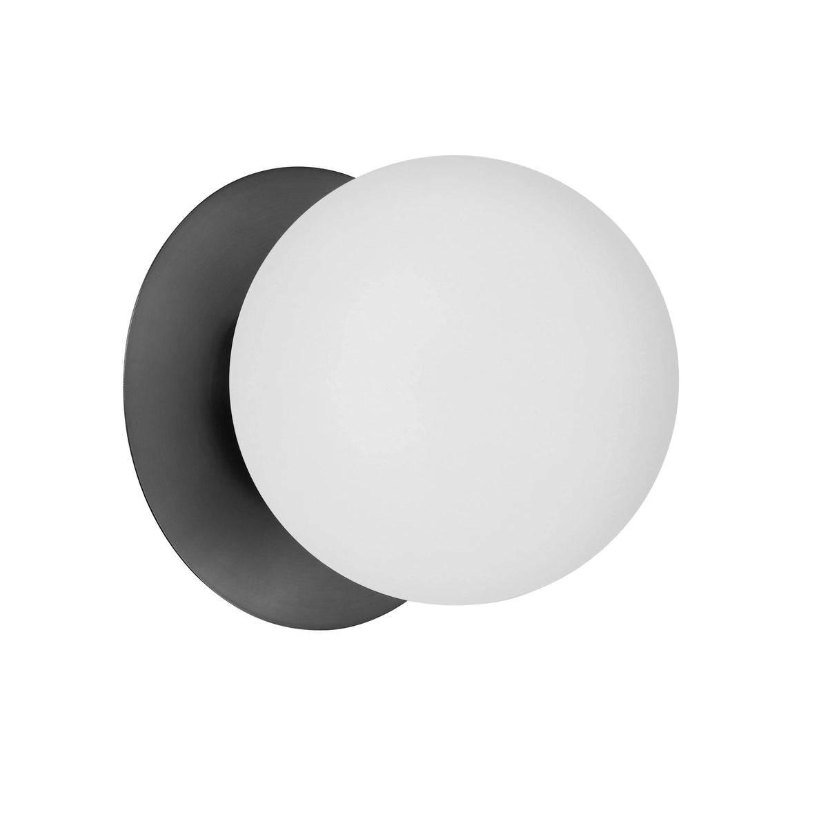 Dainolite 1 Light Incandescent Wall Sconce, Matte Black with White Glass