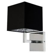 Dainolite 1 Light Incandescent Wall Sconce, Polished Chrome with Black Shade Finish