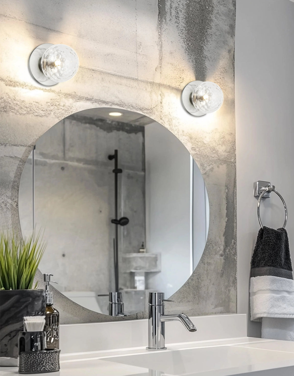 Dainolite 1 Light Incandescent Wall Sconce, Polished Chrome with Clear Glass