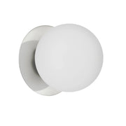 Dainolite 1 Light Incandescent Wall Sconce, Polished Chrome with White Glass