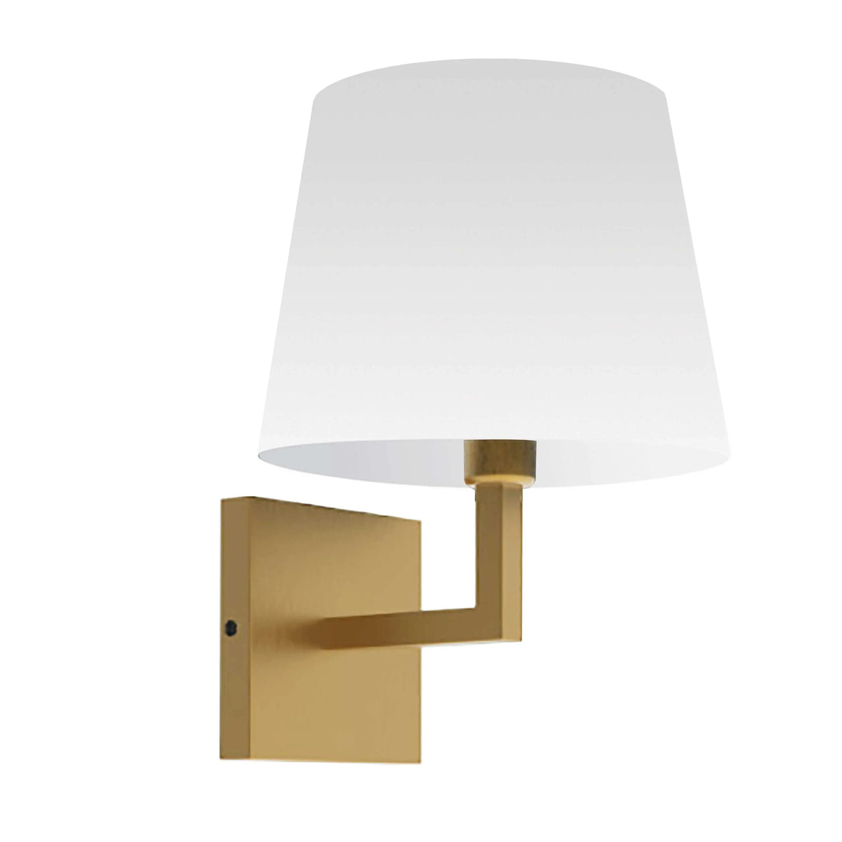 Dainolite 1 Light Incandescent Wall, Sconce Aged Brass with White Shade