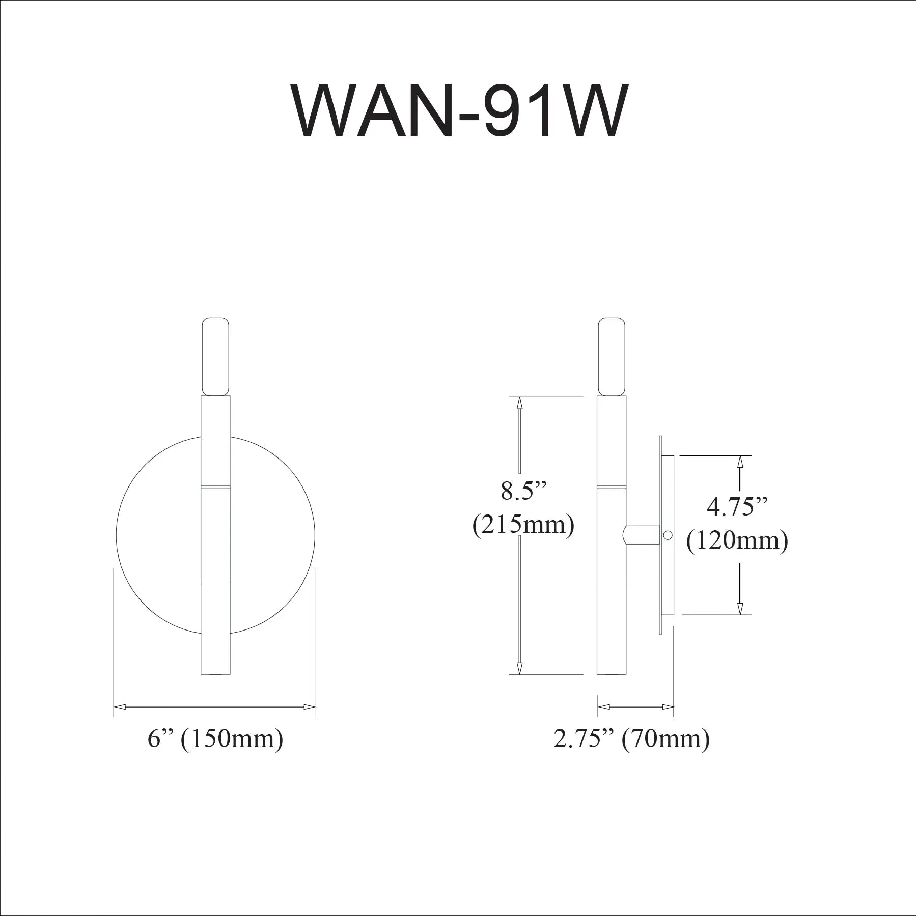 Dainolite 1 Light Incandescent Wall, Sconce Matte Black