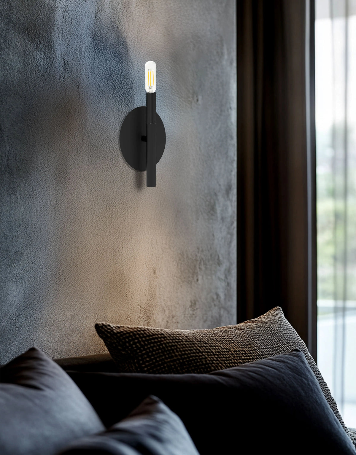 Dainolite 1 Light Incandescent Wall, Sconce Matte Black
