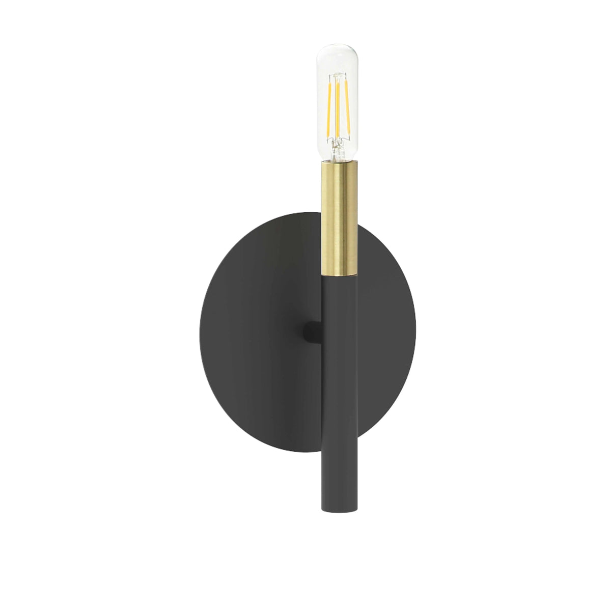 Dainolite 1 Light Incandescent Wall, Sconce Matte Black and Aged Brass
