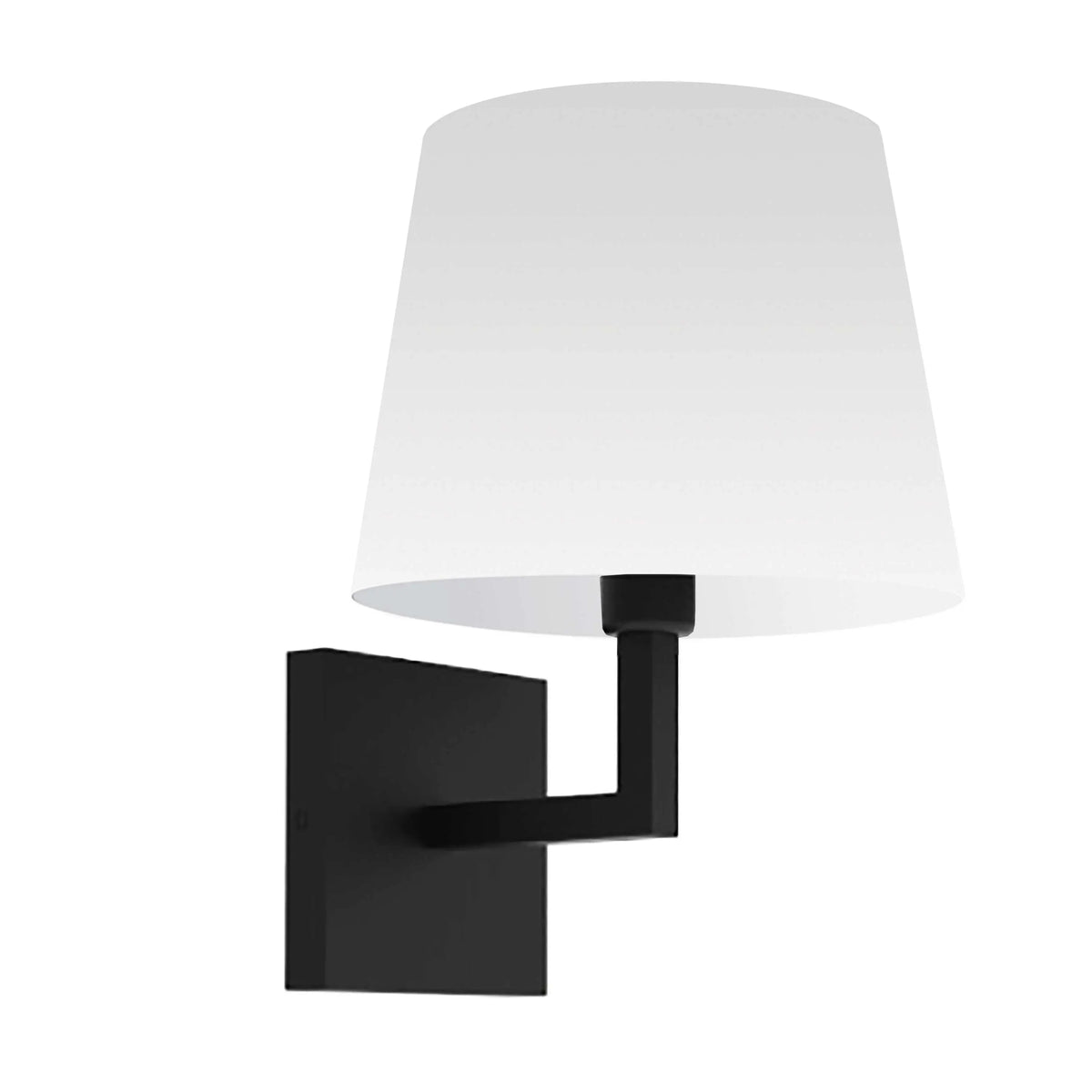 Dainolite 1 Light Incandescent Wall, Sconce Matte Black with White Shade