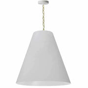 Dainolite 1 Light Large Anaya Aged Brass Pendant w/ White Shade