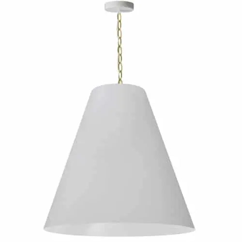 Dainolite 1 Light Large Anaya Aged Brass Pendant w/ White Shade