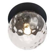 Dainolite 1 Light Matte Black Incandescent Wall Sconce with Hammered Glass Globe