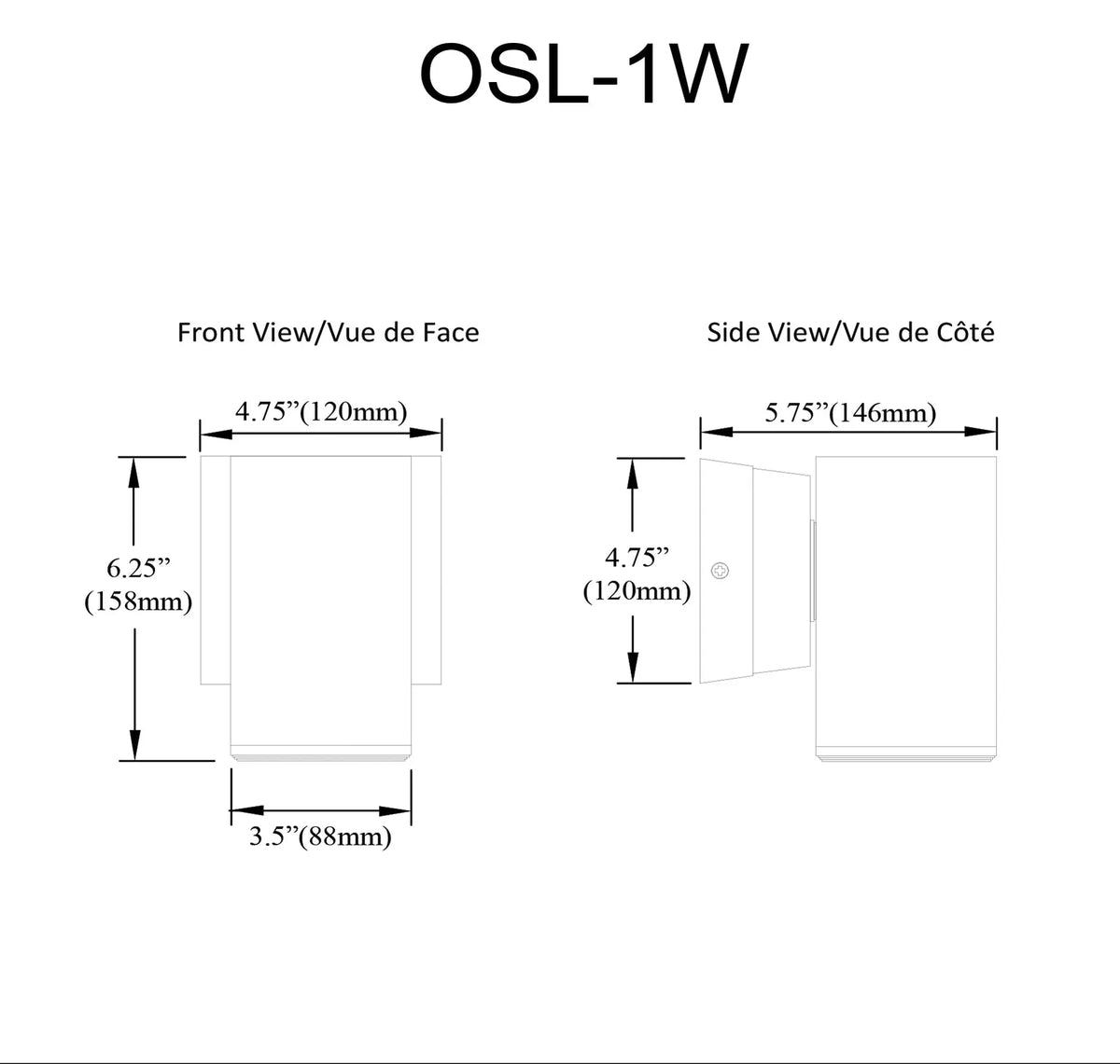Dainolite 1 Light Matte Black Outdoor Wall Sconce