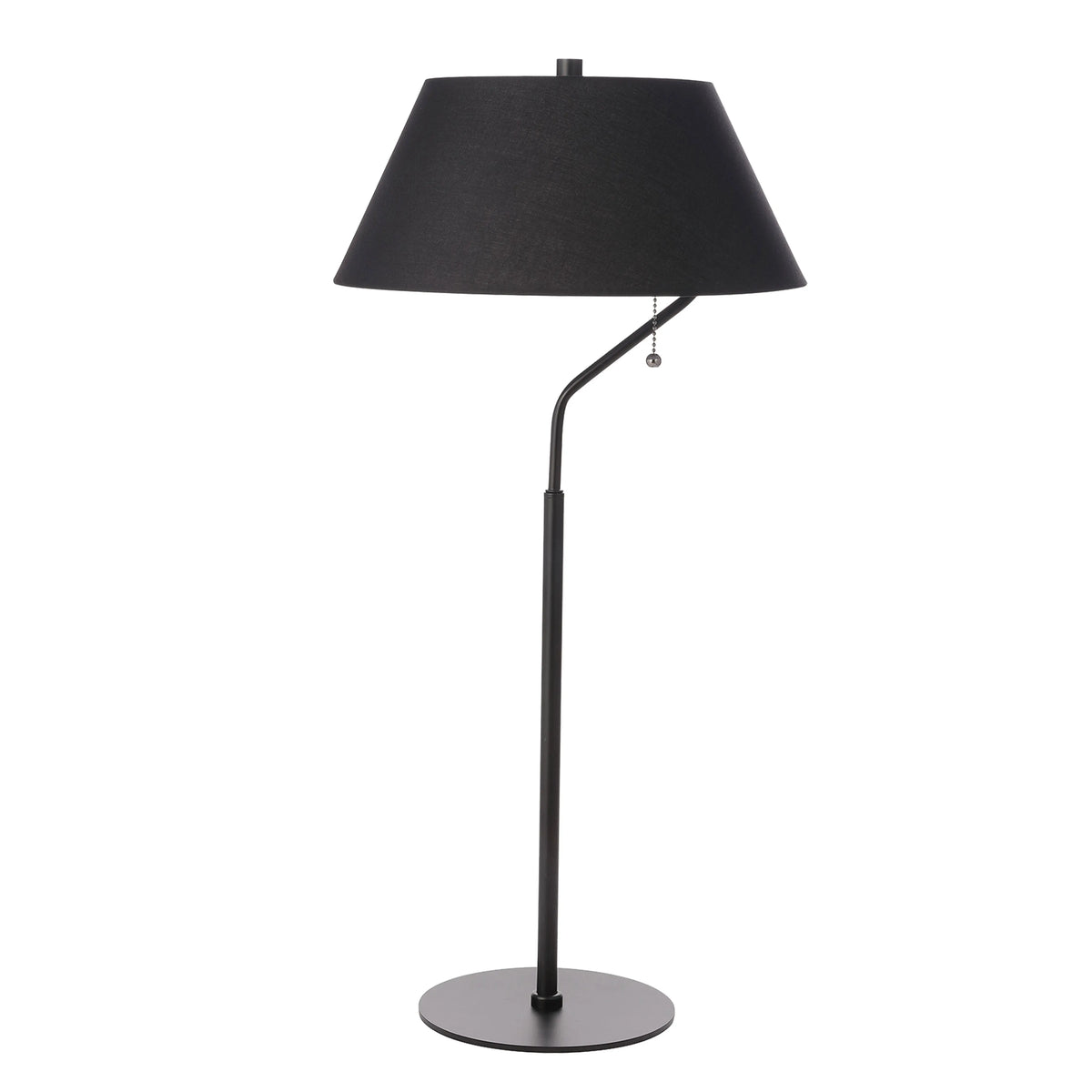 Dainolite 1 Light Matte Black Table Lamp with Black Shade