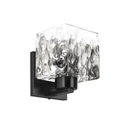 Dainolite 1 Light Matte Black Wall Sconce w/ Clear Water Glass