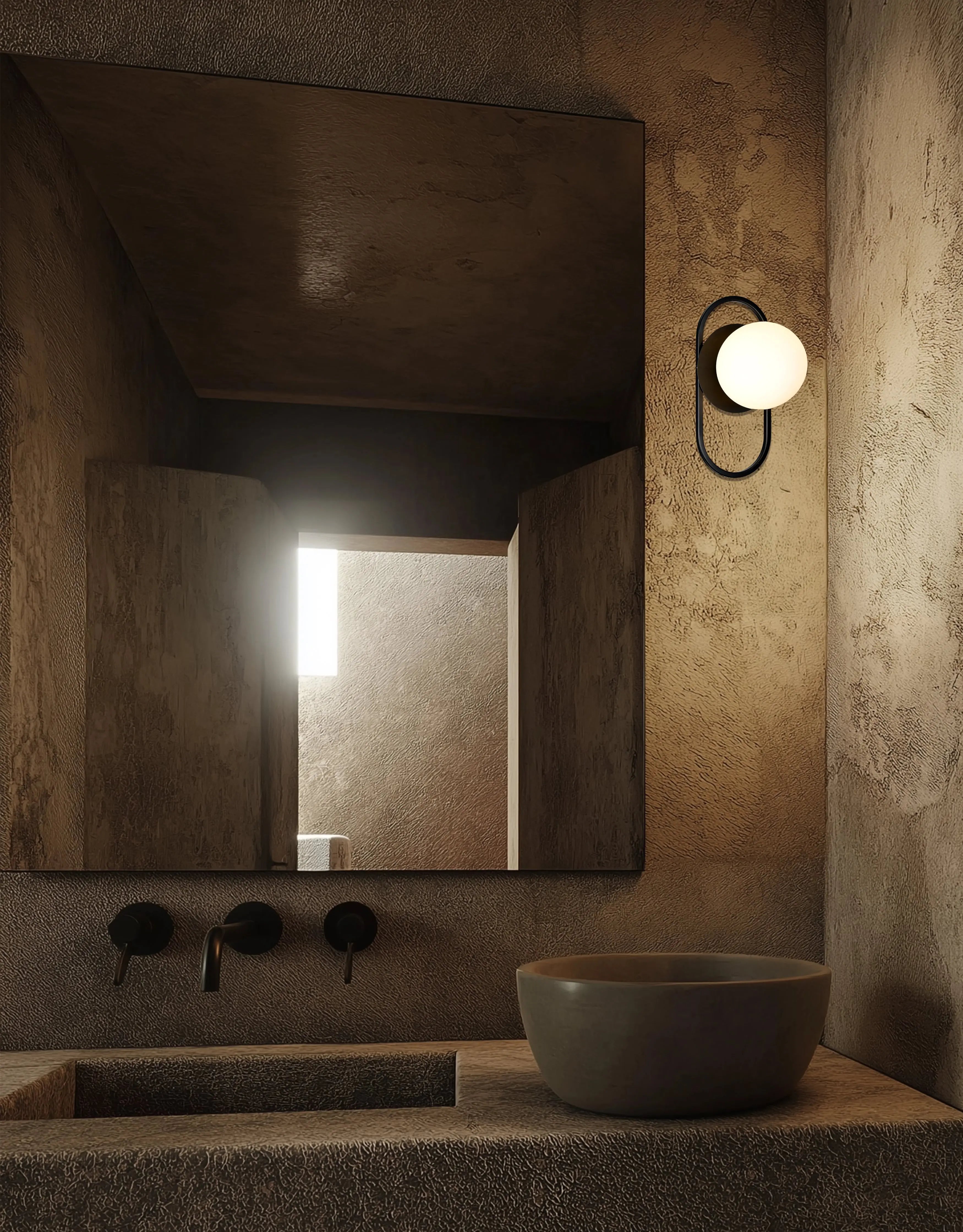 Dainolite 1 Light Matte Black Wall Sconce w/ Opal Glass