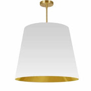 Dainolite 1 Light Oversized Drum Pendant Large White/Gold Shade