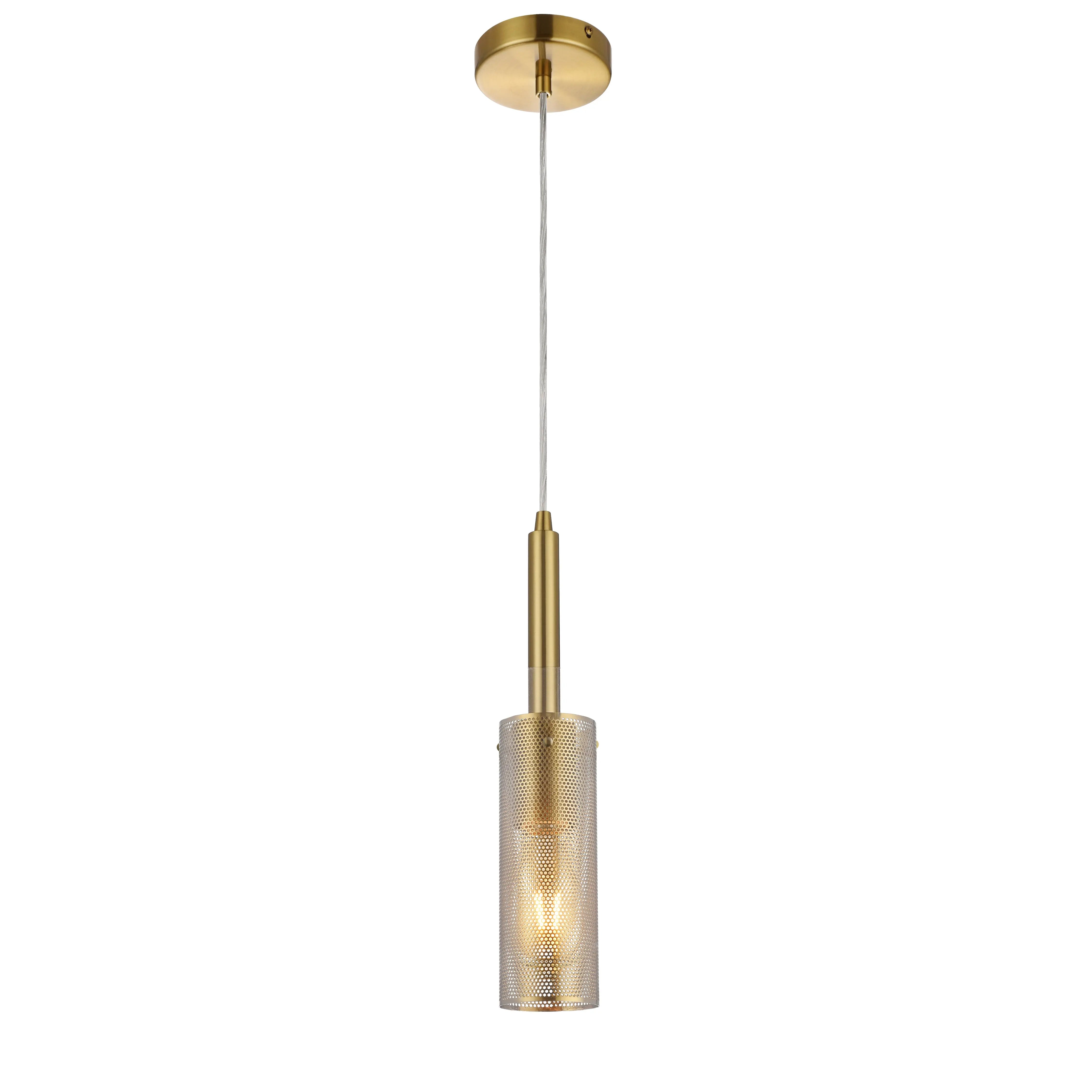 Dainolite 1 Light Pendant in Aged Brass