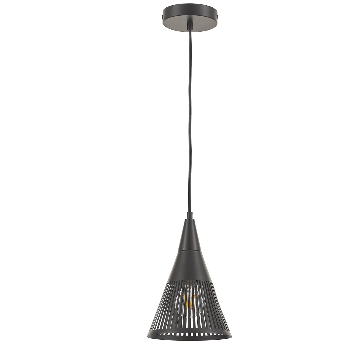 Dainolite 1 Light Pendant in Matte Black