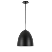 Dainolite 1 Light Pendant in Matte Black w/ in Matte Black Metal Shade