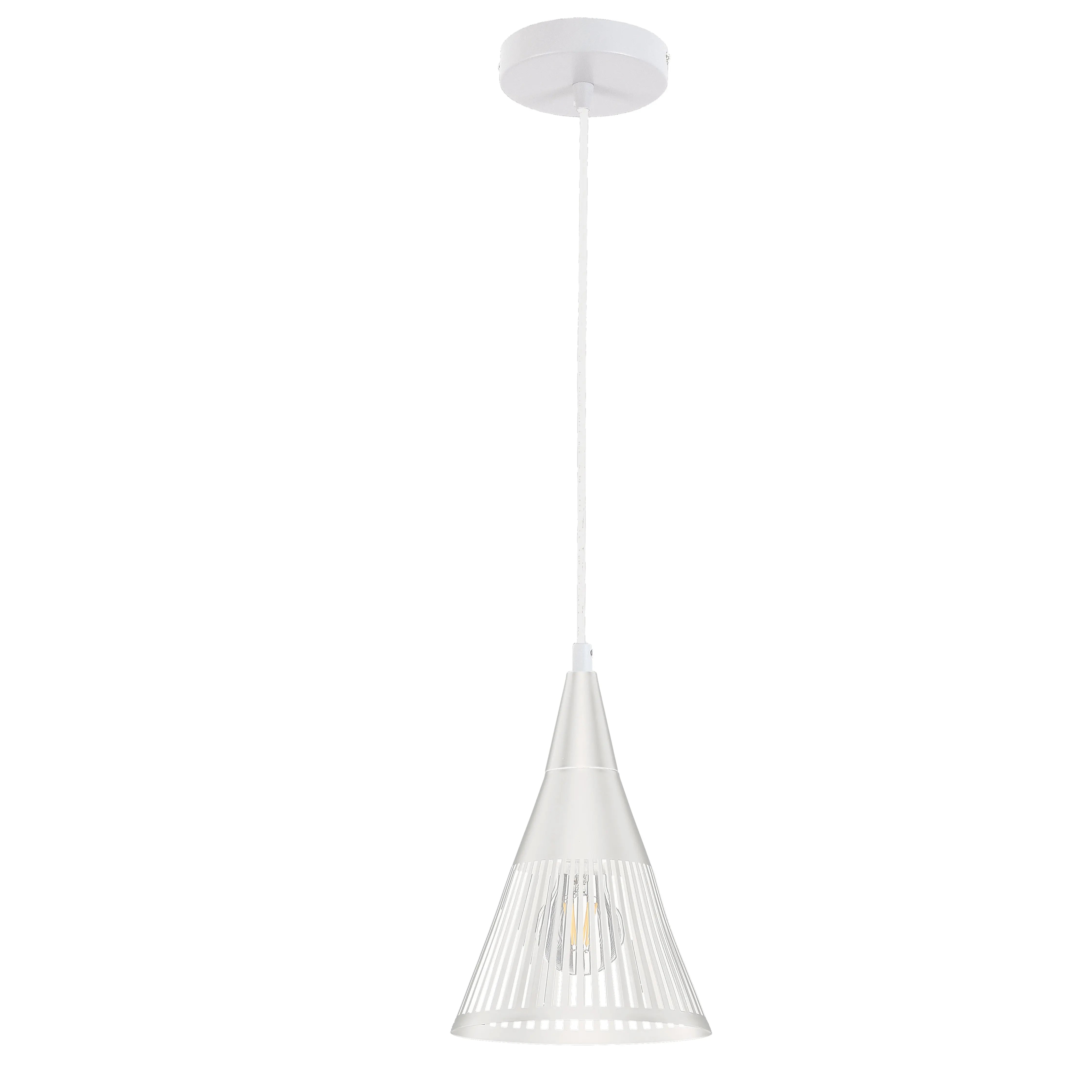 Dainolite 1 Light Pendant in Matte White