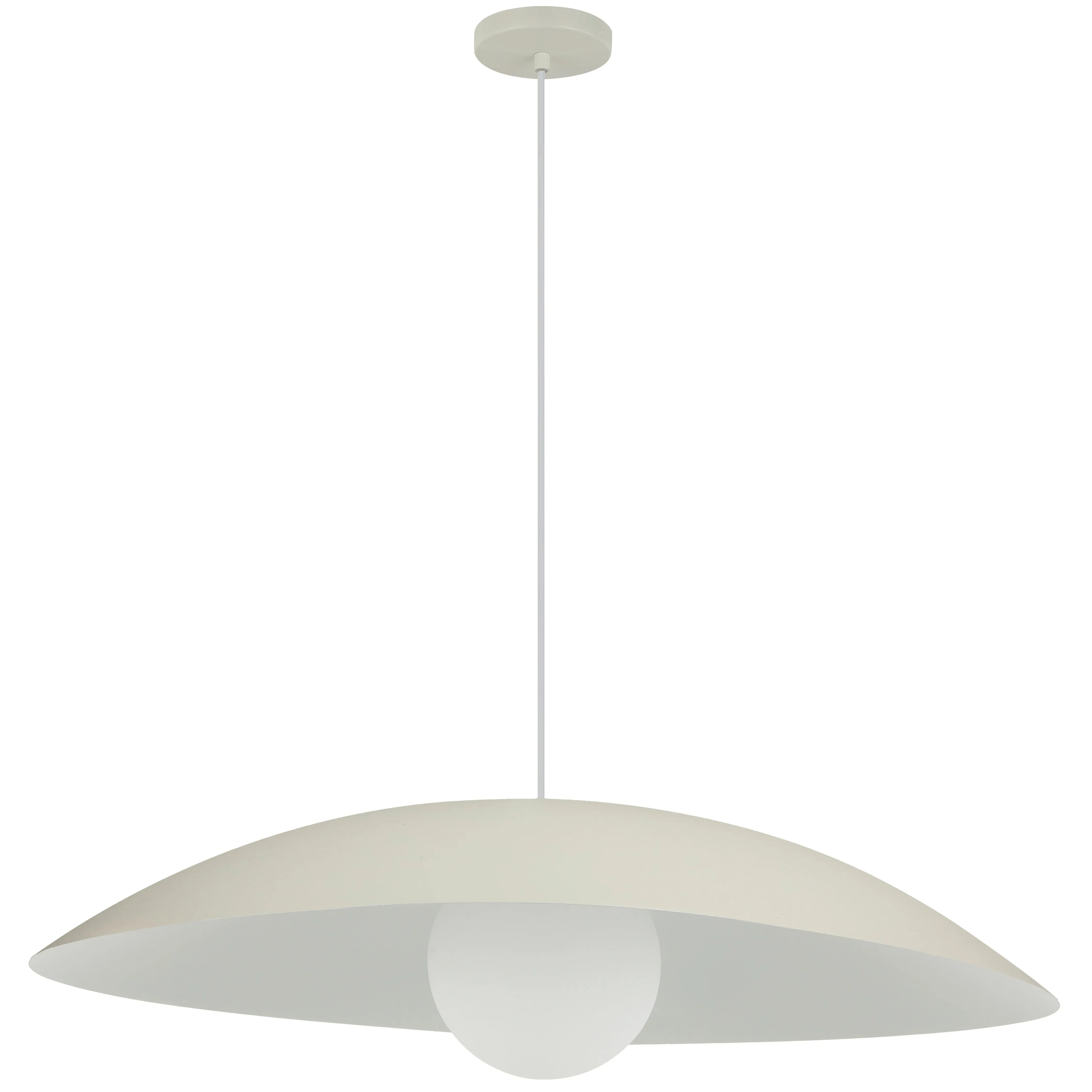 Dainolite 1 Light Pendant, Matte Beige w/ Opal Glass