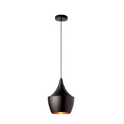 Dainolite 1 Light Pendant, Matte Black / Gold