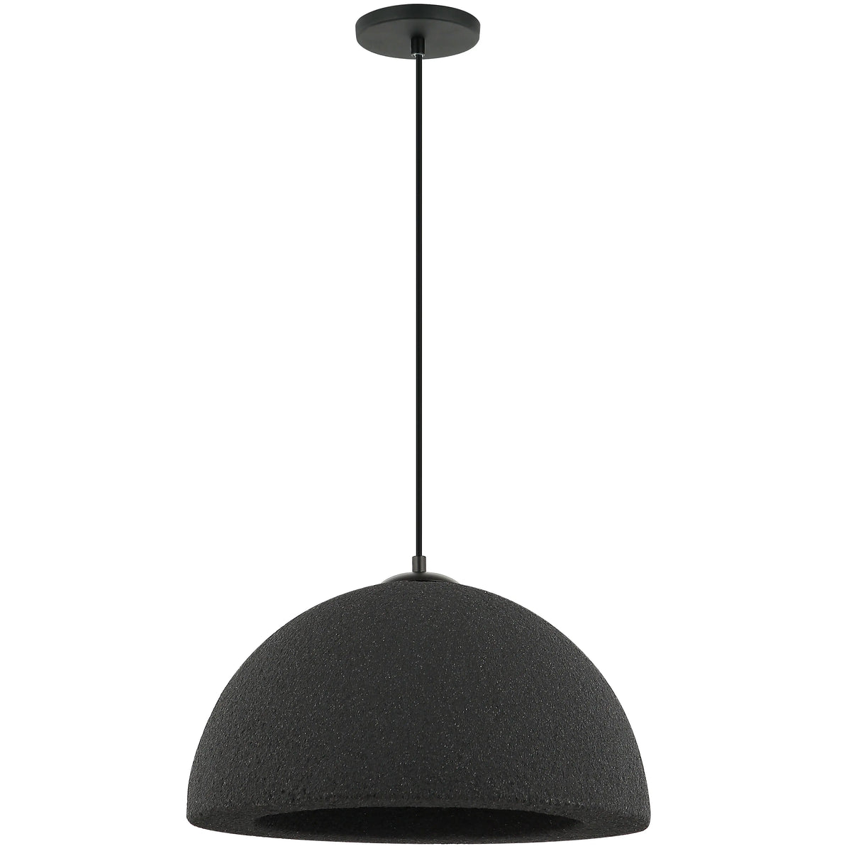 Dainolite 1 Light Pendant, Matte Black