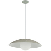 Dainolite 1 Light Pendant, Matte Linen w/ Opal Glass