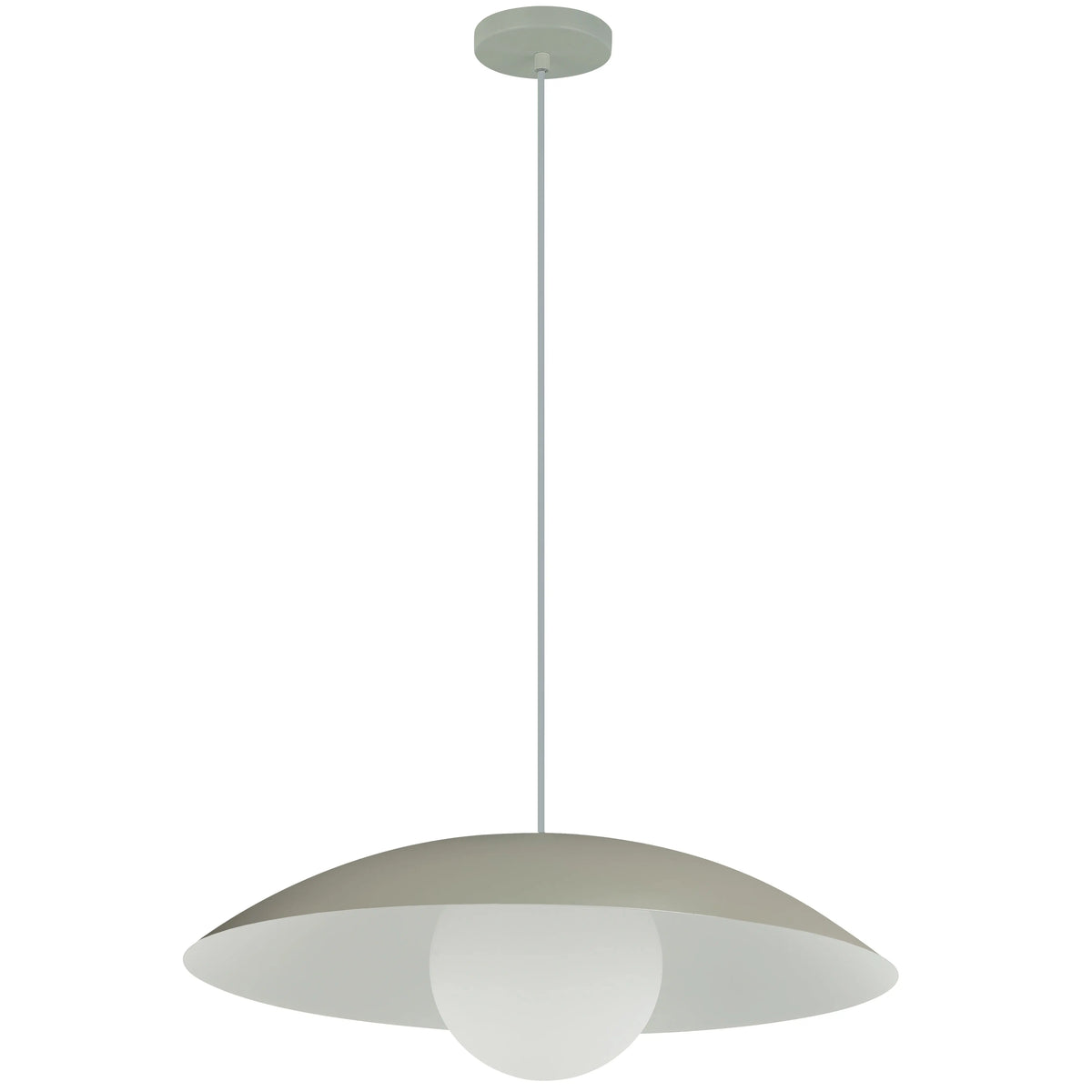 Dainolite 1 Light Pendant, Matte Linen w/ Opal Glass